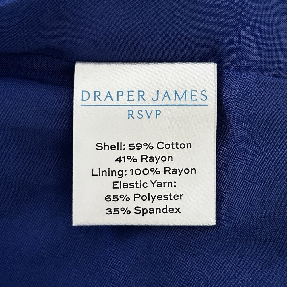 Draper James Women's Small Blue Multicolor Smocked Bodice Sheath Midi Dress NWOT - Picture 14 of 15